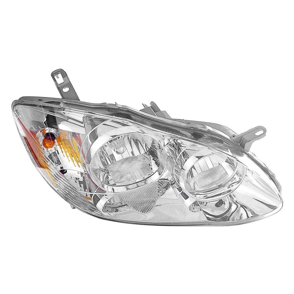 MZN312-1160R-ACN1 CAPA Right Hand Headlight Assembly for 2005-2008 Toyota Corolla CE-LE Models - Chrome Housing - Clear Lens