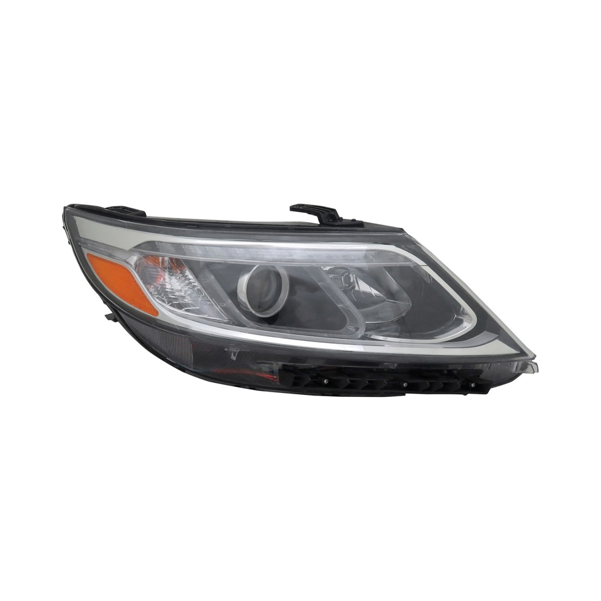 MZN323-1143R-ACN2 CAPA Right Hand Headlight Assembly for 2014-2015 Kia Sorento EX-SX Models - Black Housing - Clear Lens