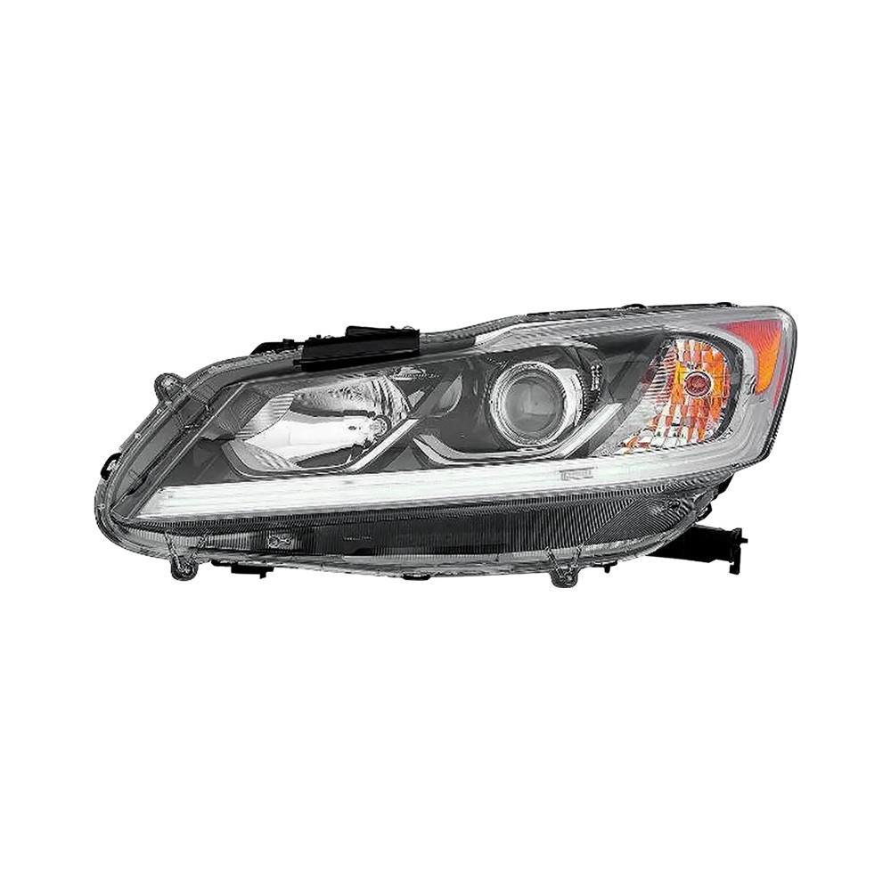 MZN317-1176L-AC2 CAPA Left Hand Headlight Assembly for 2016-2017 Honda Accord Sedan LX Model - Black Housing - Clear Lens
