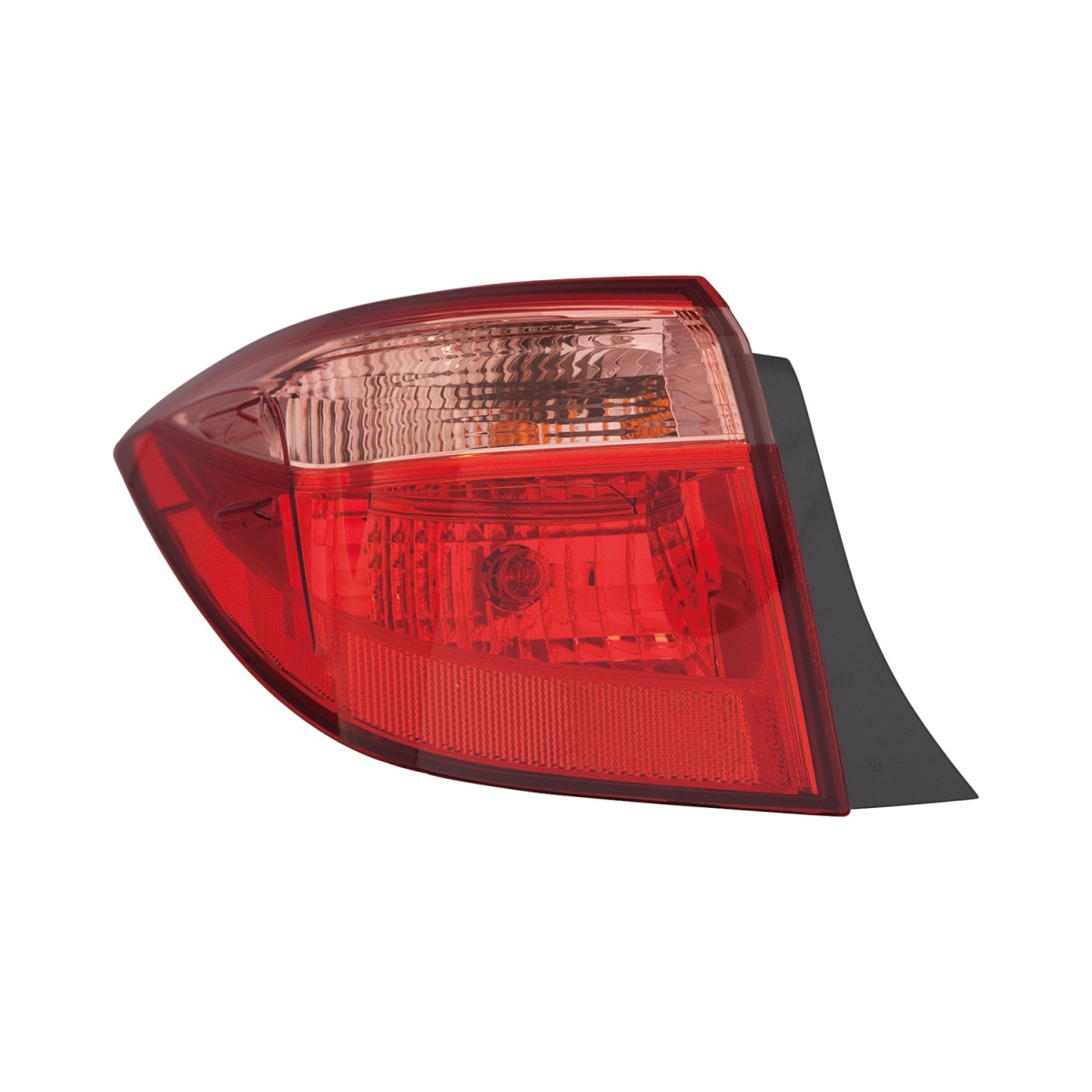 MZN312-19B8L-AC-PR CAPA Left Hand Outer Taillamp Assembly for 2017 Toyota Corolla E-L-LE-LE Eco Models - Chrome Housing - Red & Clear Lens