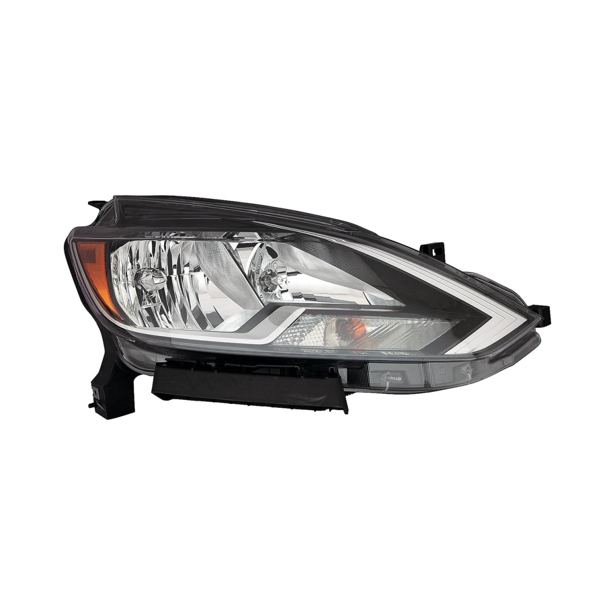 MZN315-11AER-AC2 CAPA Right Hand Headlight Assembly for 2016-2019 Nissan Sentra - Black Housing - Clear Lens