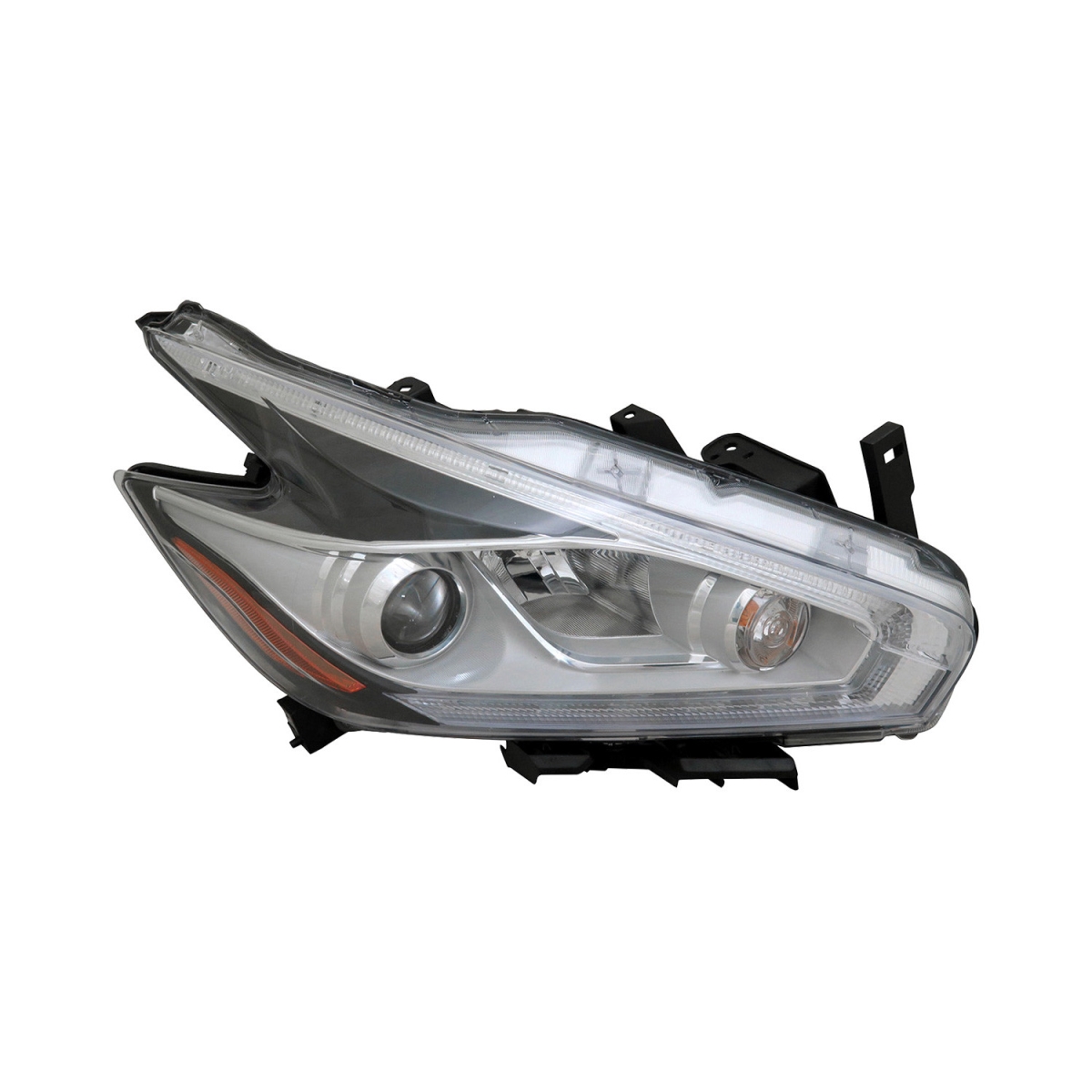 MZN315-1198R-AC CAPA Right Hand Headlight Assembly for 2015-2016 Nissan Murano S-SV-SL Models - Chrome Housing - Clear Lens
