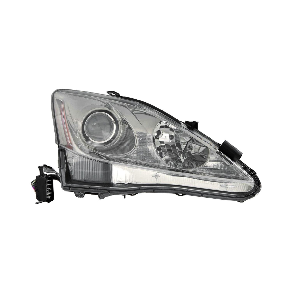 MZN324-1101R-UCD7 CAPA Right Hand Headlight Assembly for 2009-2010 Lexus IS250 & IS350 - Chrome Housing - Clear Lens