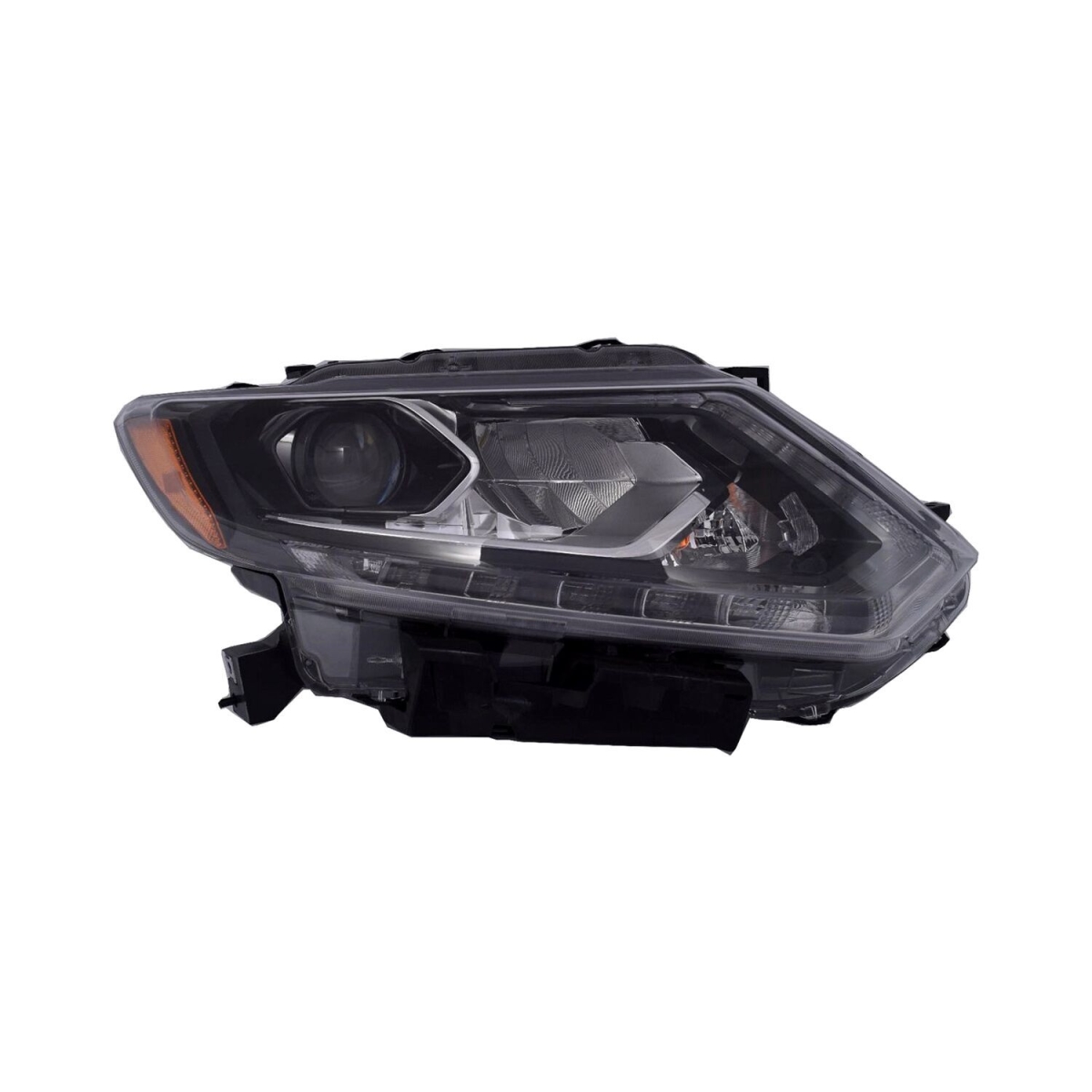 MZN315-1194R-AC2 CAPA Right Hand Headlight Assembly for 2016 Nissan Rogue - Black Housing - Clear Lens