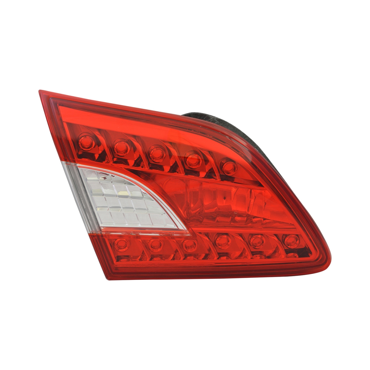 MZN315-2907L-UC CAPA Left Hand Taillamp Assembly for 2013-2014 Nissan Sentra - Chrome Housing - Red & Clear Lens