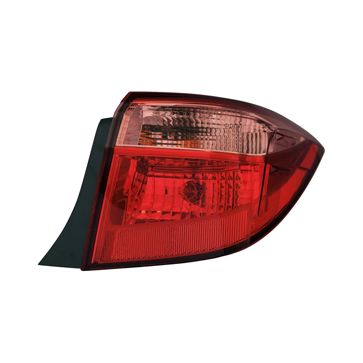 MZN312-19B8R-AC-PR CAPA Right Hand Outer Taillamp Assembly for 2017 Toyota Corolla E-L-LE-LE Eco Models - Chrome Housing - Red & Clear Lens