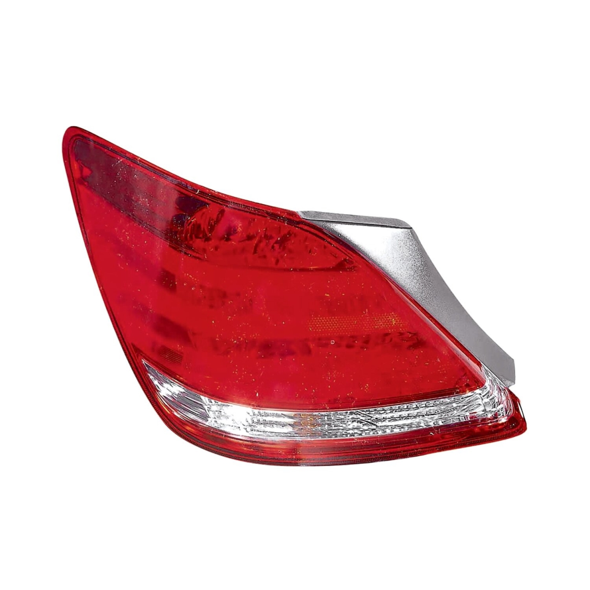 MZN312-1971L-AC CAPA Left Hand Outer Taillamp Assembly for 2005-2007 & 2010 Toyota Avalon - Chrome Housing - Red & Clear Lens
