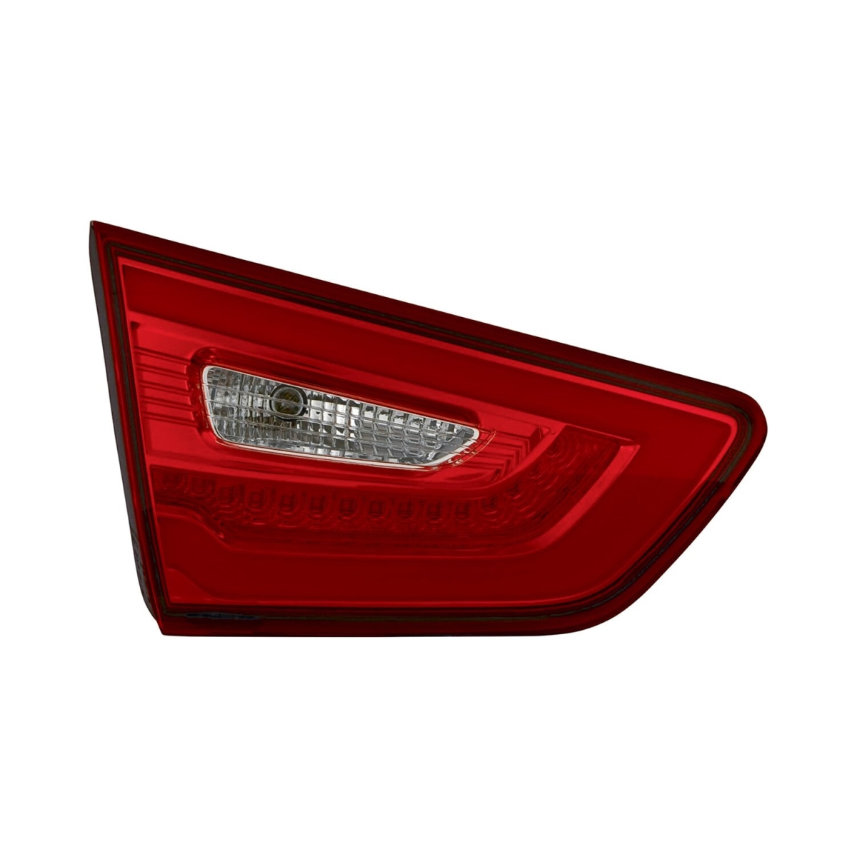 MZN323-1311L-AC CAPA Left Hand Inner Backup Tail Lamp Assembly for 2013-2015 Kia Optima - Chrome Housing - Red & Clear Lens
