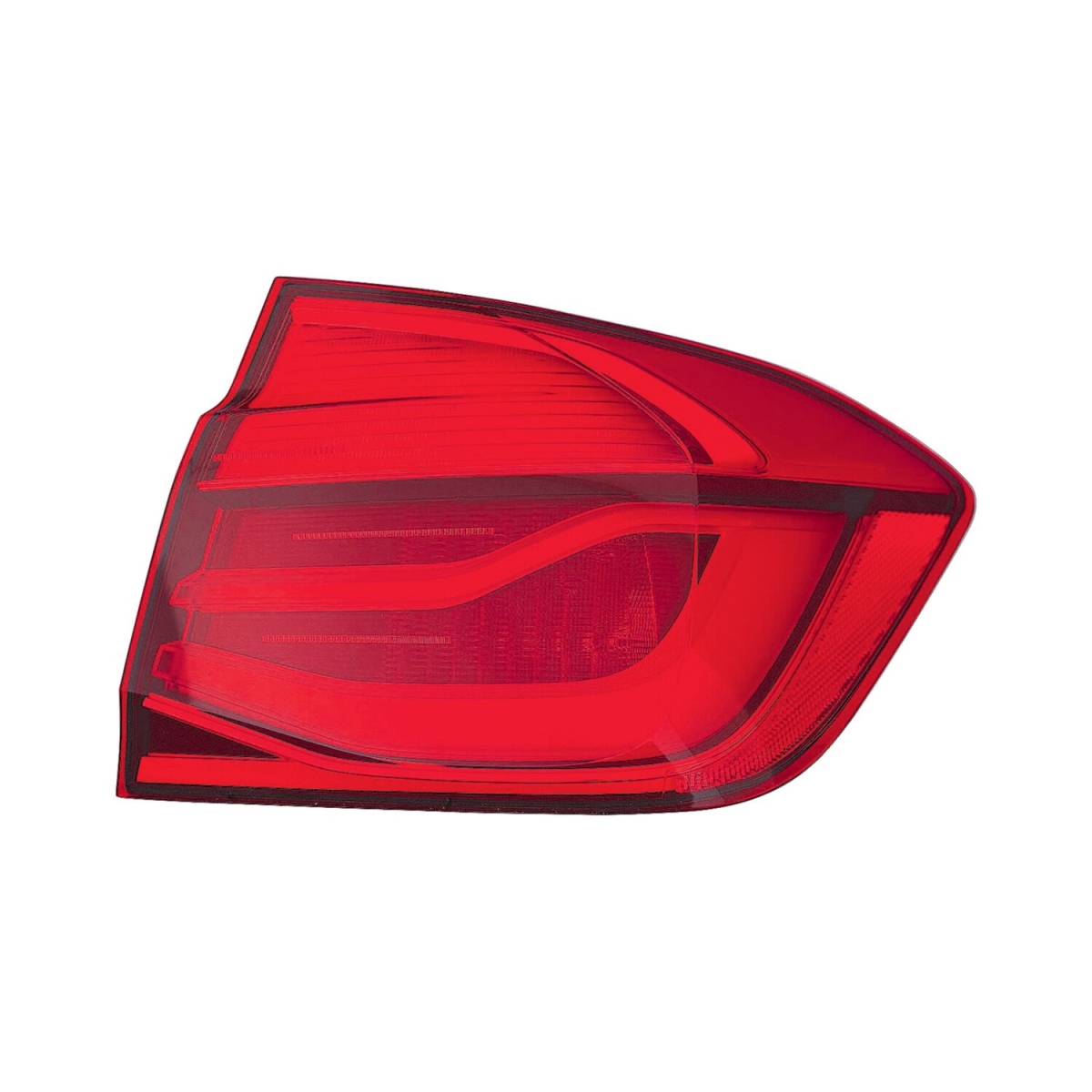 MZN344-1922R-AC CAPA Right Hand Outer Taillamp Assembly for 2016-2018 BMW 320i-328d-330e-340i-M3 - Black Housing - Red Lens