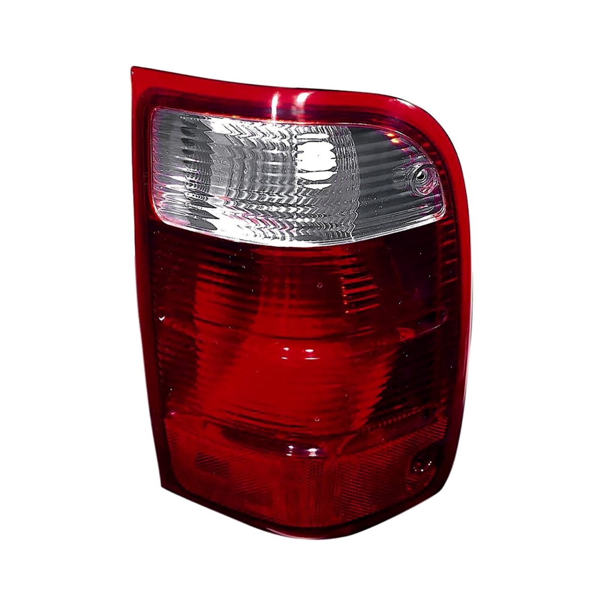 MZN330-1908L-UC CAPA Left Hand Taillamp Assembly for 2001-2005 Ford Ranger - Chrome Housing - Red & Clear Lens