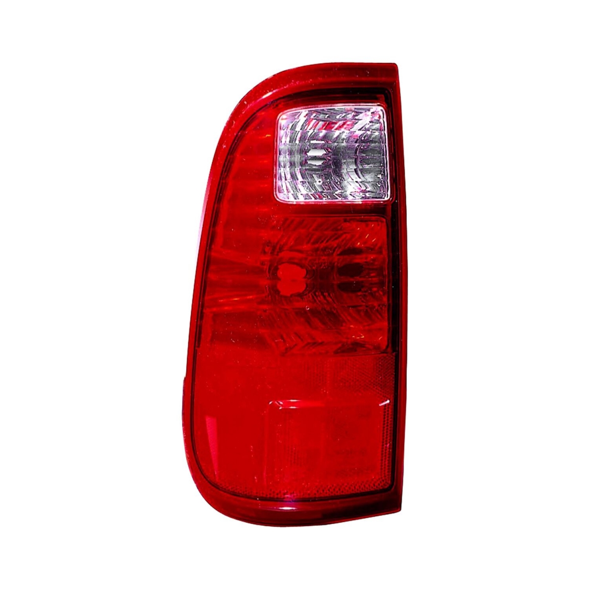 MZN330-1936L-UC CAPA Left Hand Taillamp Assembly for 2008-2011 Ford Super Duty Pickup - Chrome Housing - Red & Clear Lens