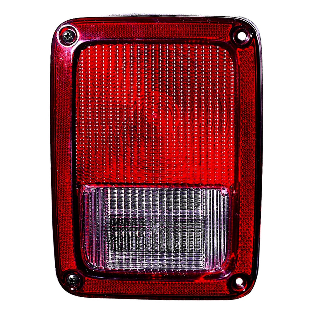 MZN333-1945L-AC CAPA Left Hand Taillamp Assembly for 2007-2013 Jeep Wrangler - Chrome Housing - Red & Clear Lens