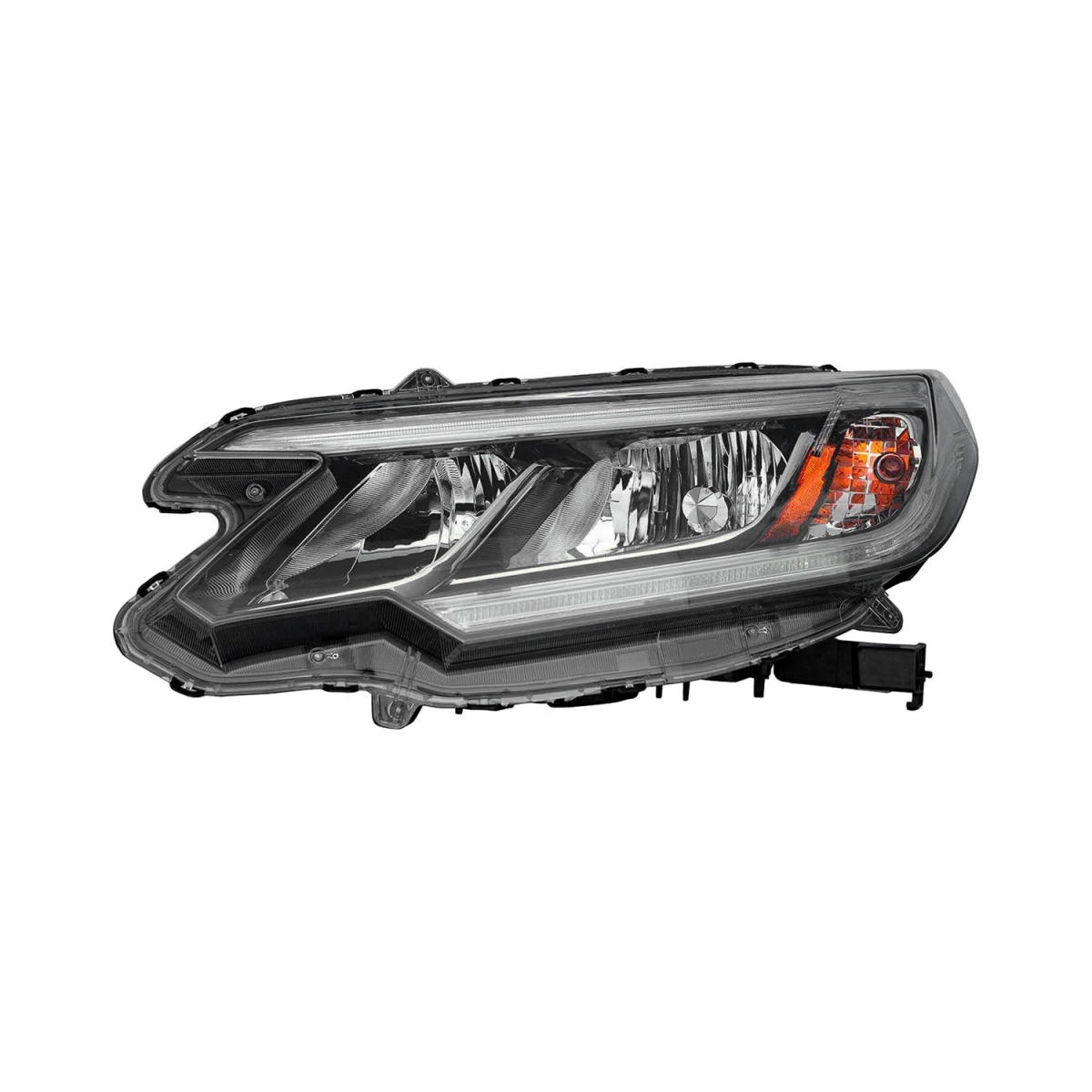 MZN317-1172L-ACN2 CAPA Left Hand Headlight Assembly for 2015 Honda CR-V EX-EX-L - Black Housing - Clear Lens