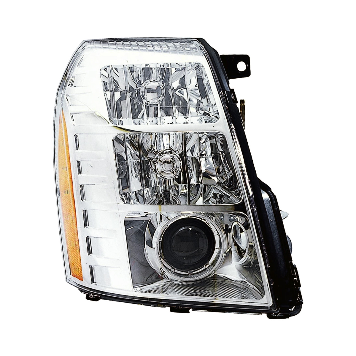 MZN332-11B3R-ACH CAPA Right Hand Headlight Assembly for 2007-2009 Cadillac Escalade - Chrome Housing - Clear Lens