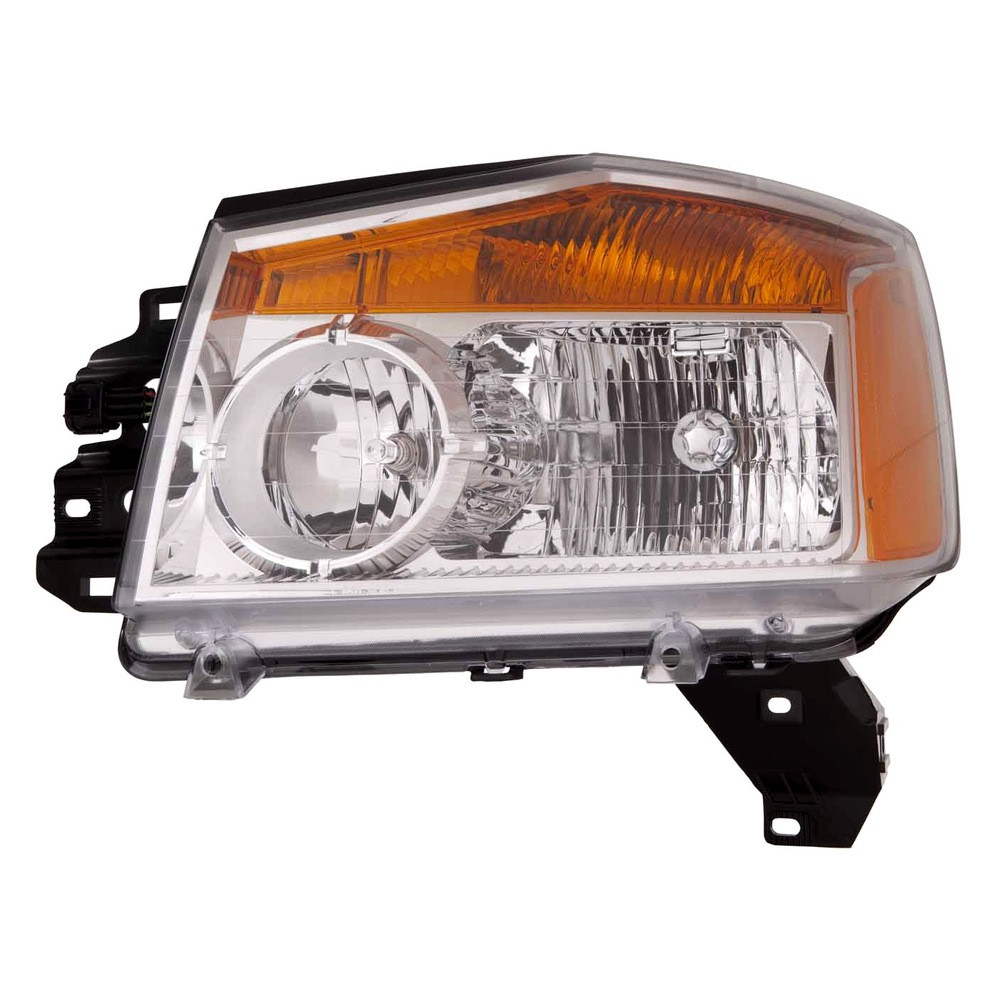 MZN315-1166L-AC CAPA Left Hand Headlight Assembly for 2008-2014 Nissan Titan - Chrome Housing - Clear Lens