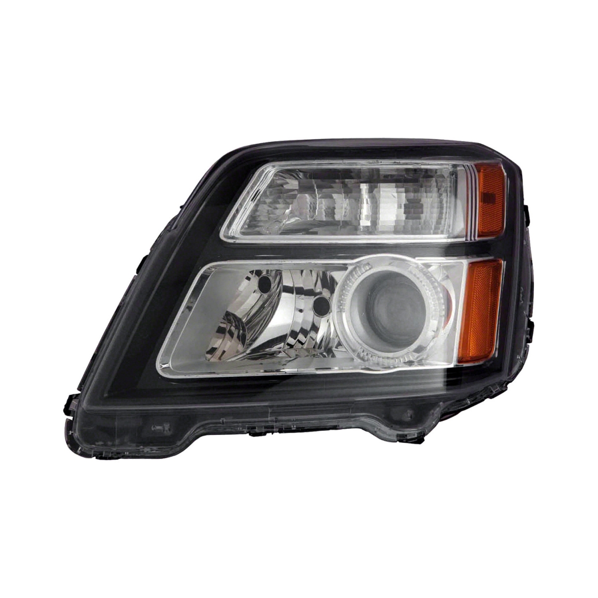 MZN335-1161L-AC2 CAPA Left Hand Headlight Assembly for 2013 GMC Terrain Denali - Black Housing - Clear Lens