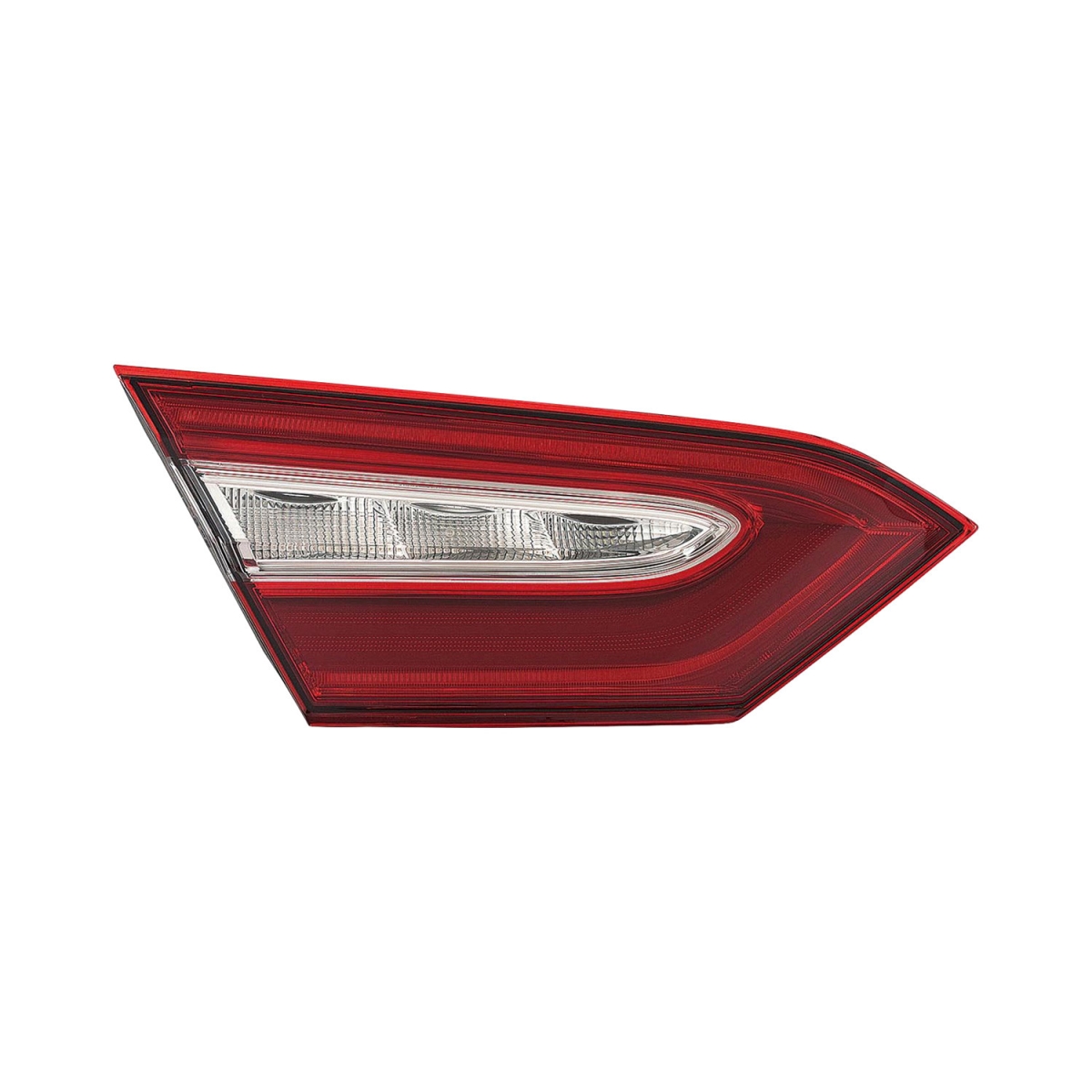 MZN312-1334L-AC8 CAPA Left Hand Backup Tail Lamp Assembly for 2018-2019 Toyota Camry XSE Model - Chrome Housing - Red & Clear Lens