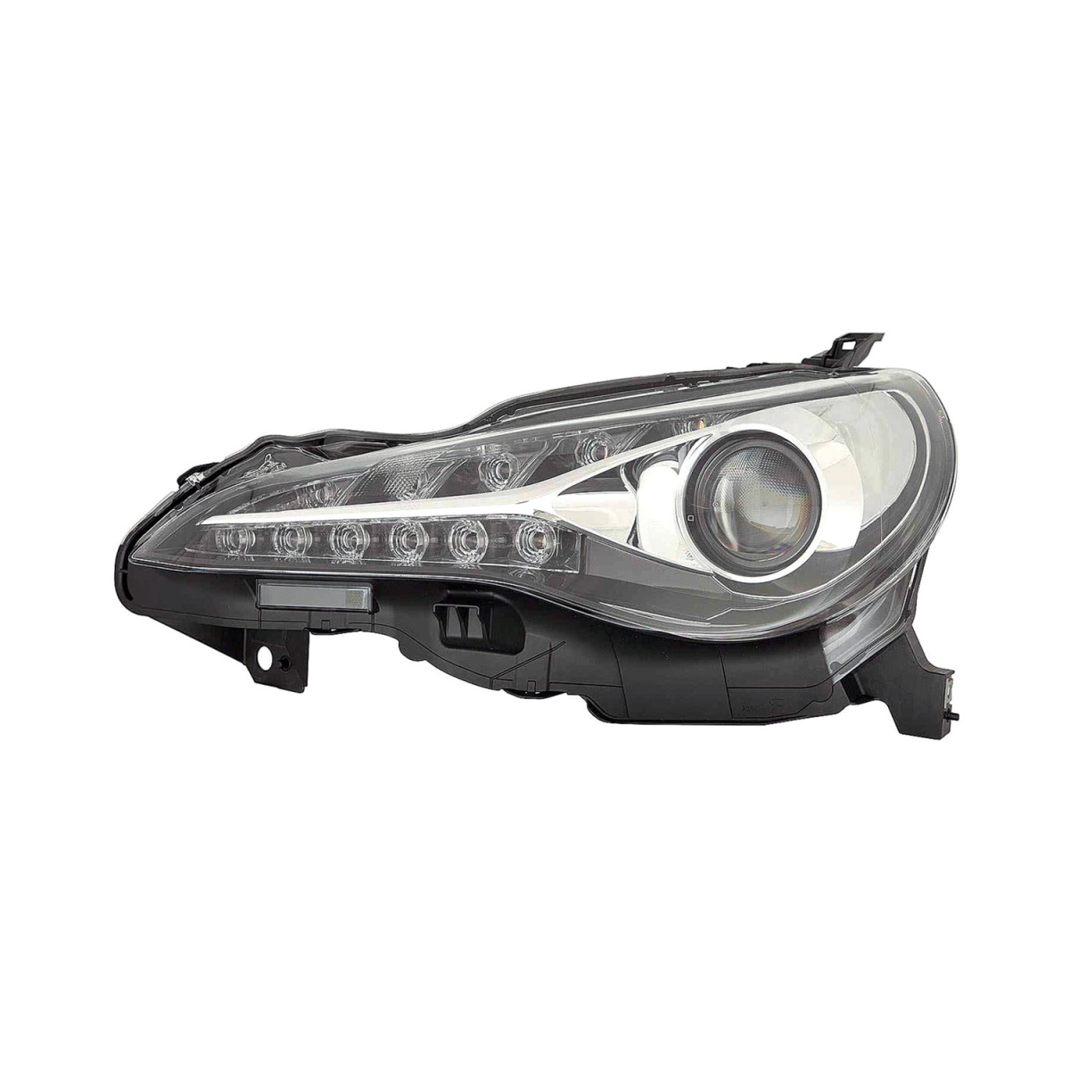 MZN312-11AQLMACM2 CAPA Left Hand LED Headlight Assembly for 2017-2020 Toyota 86 - Black & Chrome Housing - Clear Lens