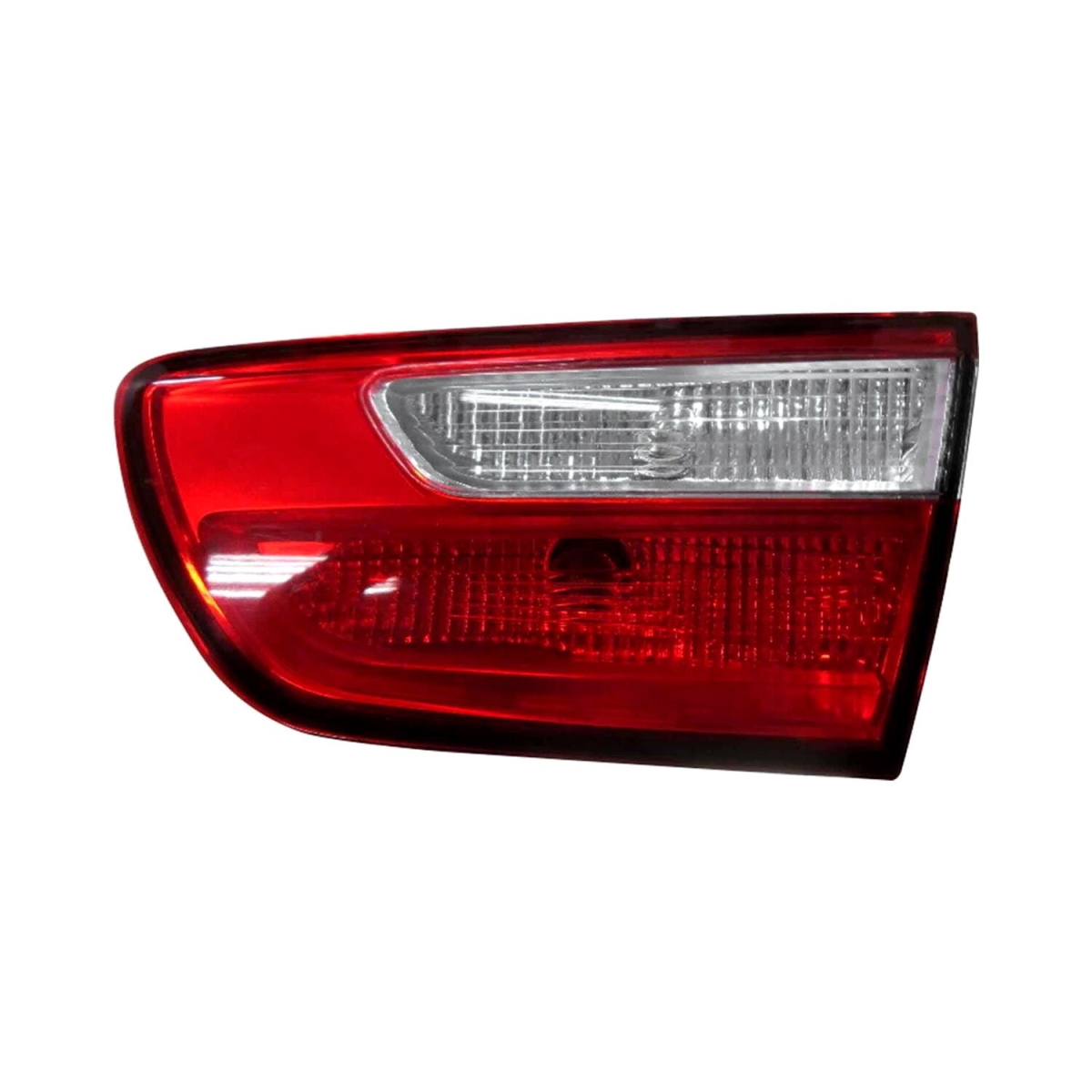 MZN223-1315L-AC CAPA Left Hand Inner Backup Tail Lamp Assembly for 2012-2017 Kia Rio Sedan - Chrome Housing - Red & Clear Lens