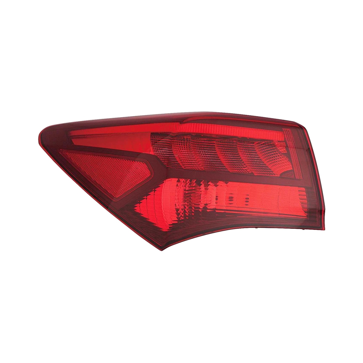 MZN327-1914L-AC CAPA Left Hand Outer Taillamp Assembly for 2015-2017 Acura TLX - Chrome Housing - Red Lens