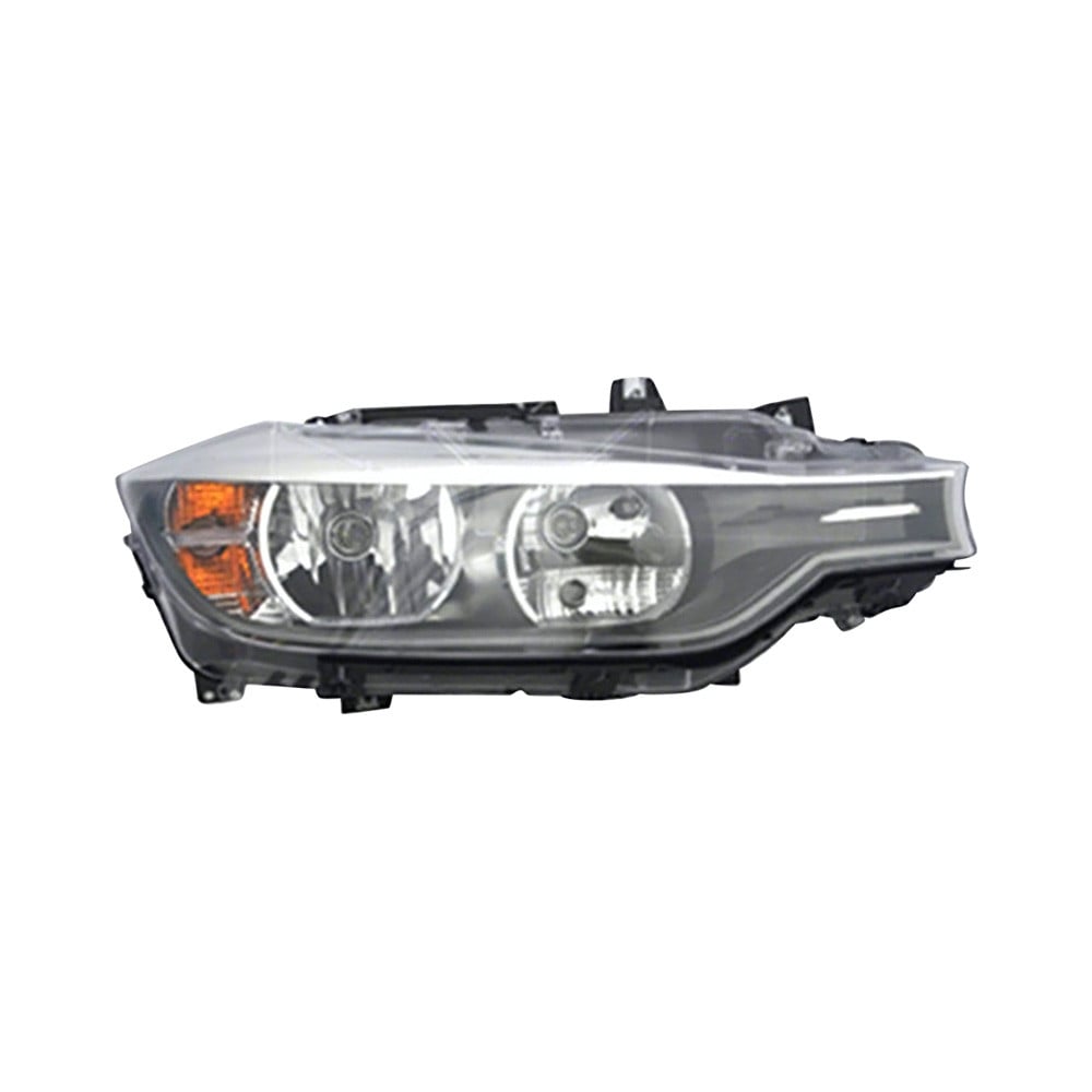 MZN344-1138R-AC2 CAPA Right Hand Headlight Assembly for 2012-2015 BMW 328i-335i Series Sedan - Black Housing - Clear Lens