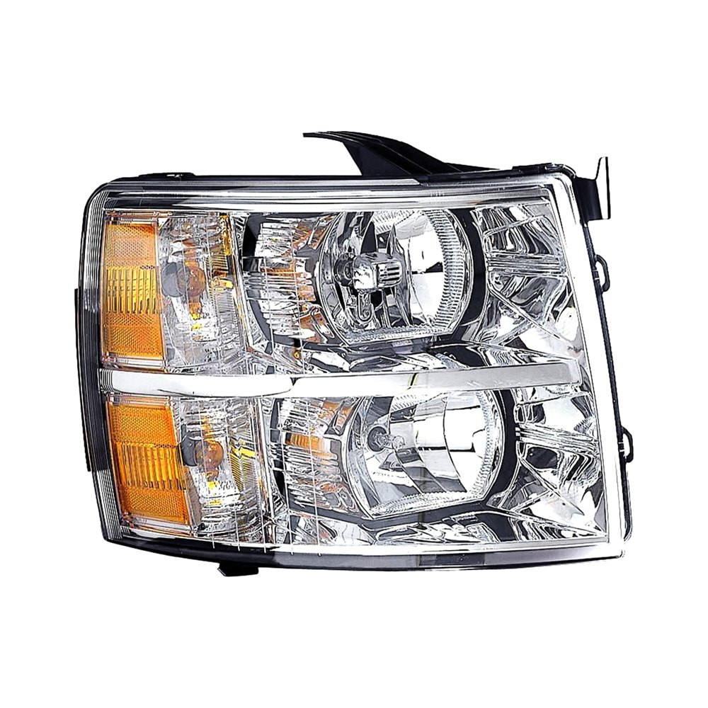MZN335-1145R-AC CAPA Right Hand Headlight Assembly for 2007-2013 Chevrolet Silverado - Chrome Housing - Clear Lens