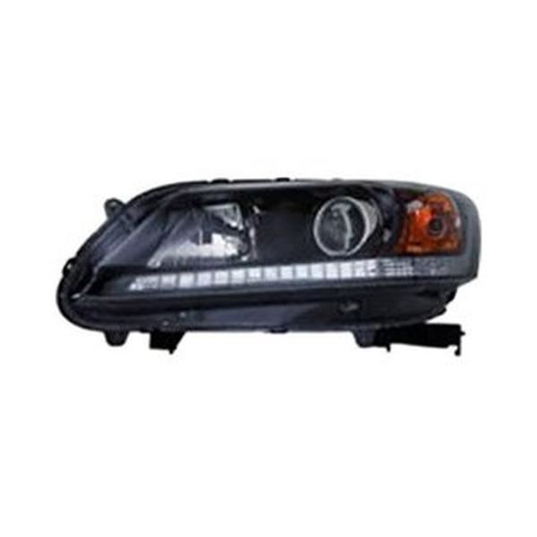 MZN317-1167L-AC2 CAPA Left Hand Headlight Assembly for 2013-2015 Honda Accord Sedan - Black Housing - Clear Lens