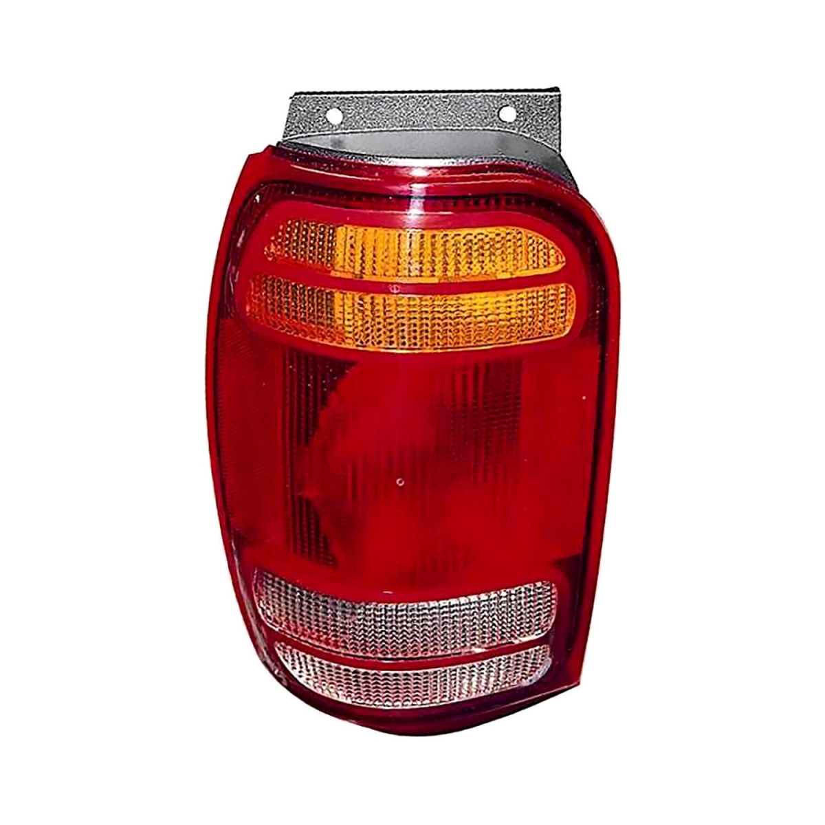 MZN331-1951R-UC CAPA Right Hand Taillamp Assembly for 1998-2001 Ford Explorer & Mercury Mountaineer - Chrome Housing - Red, Amber & Clear Lens