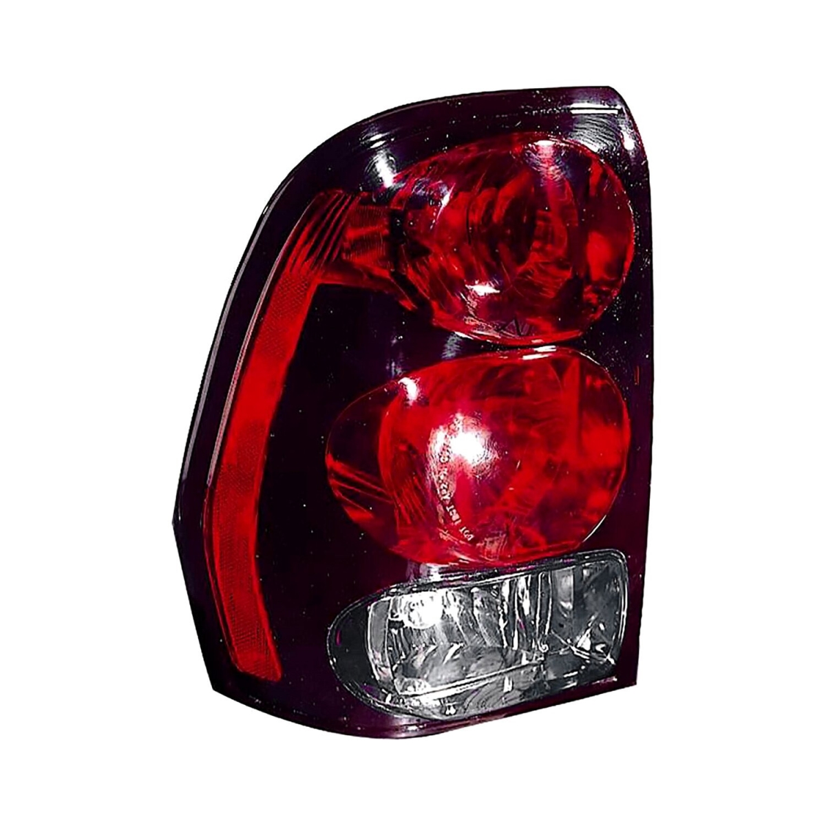 MZN335-1904L-AC CAPA Left Hand Taillamp Assembly for 2002-2007 Chevrolet TrailBlazer - Black & Chrome Housing - Red & Clear Lens