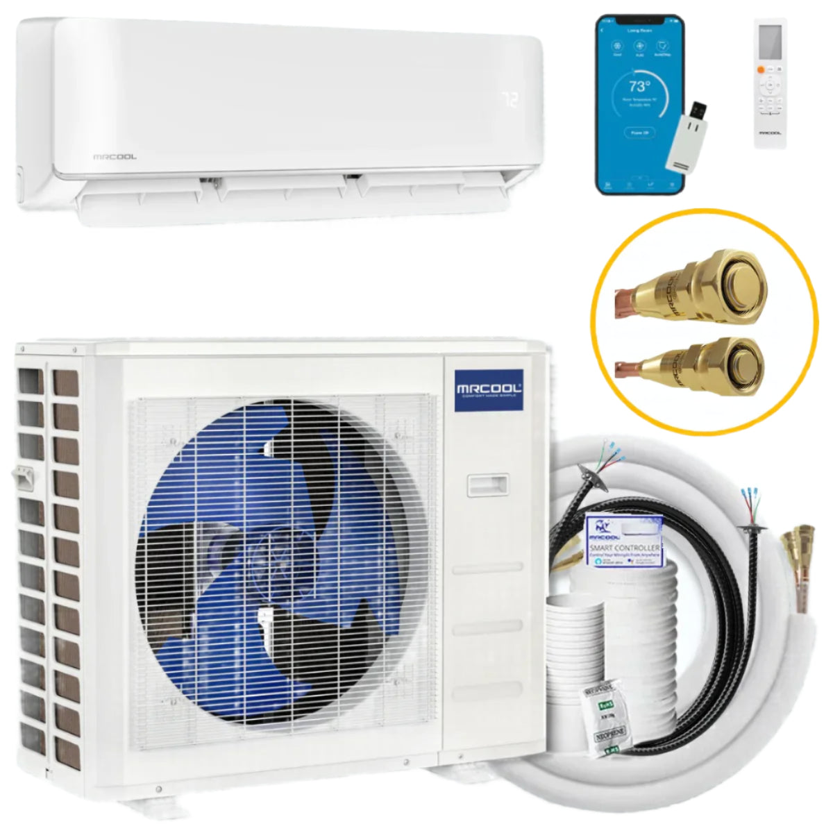MRCDIY-24-HP-WM-230D25-O 230V 24K BTU DIY 5th Generation Mini-Split Air Handler & Condenser Kit