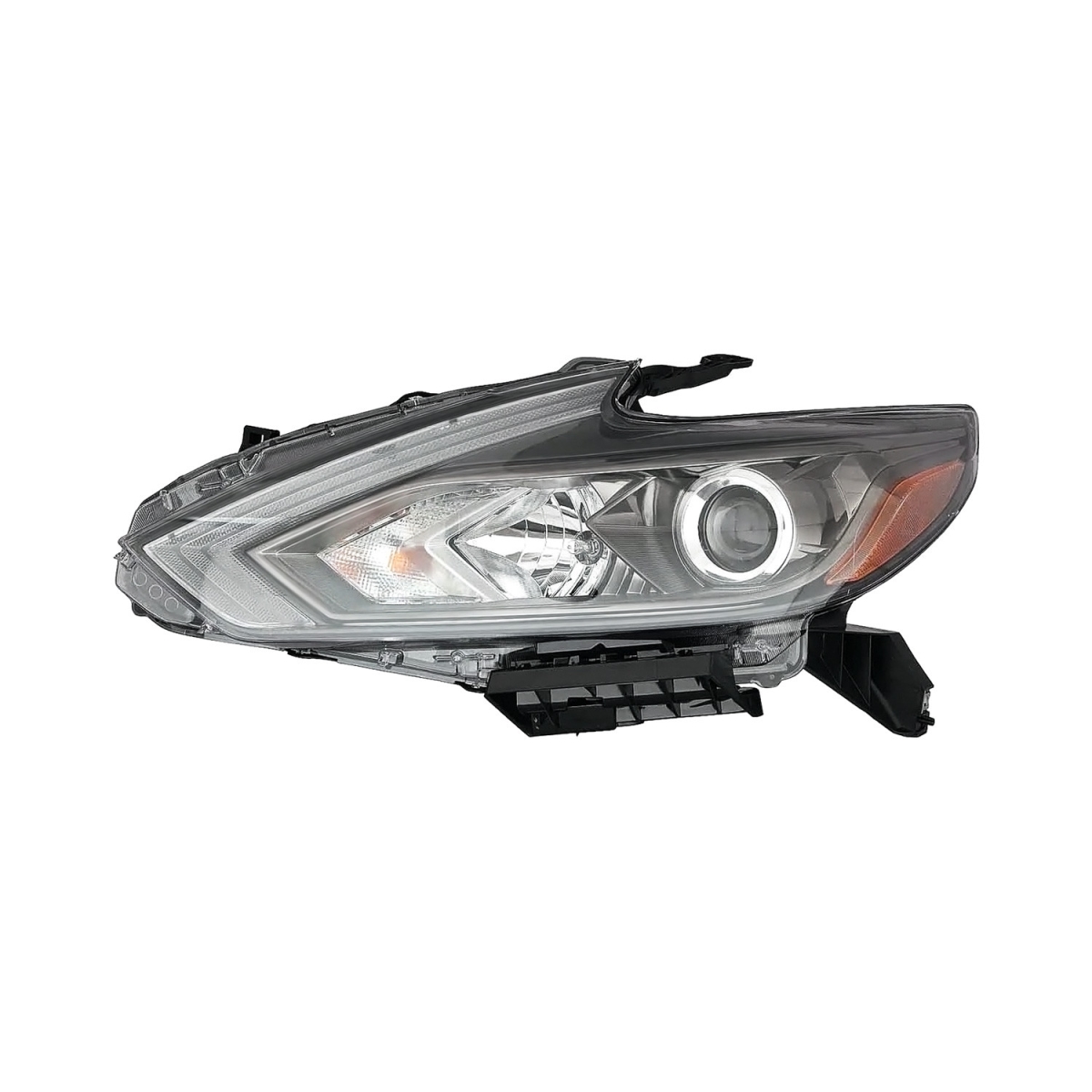 MZN315-11ABL-AC7 CAPA Left Hand Headlight Assembly for 2016-2017 Nissan Altima Sedan - Black Housing - Clear Lens