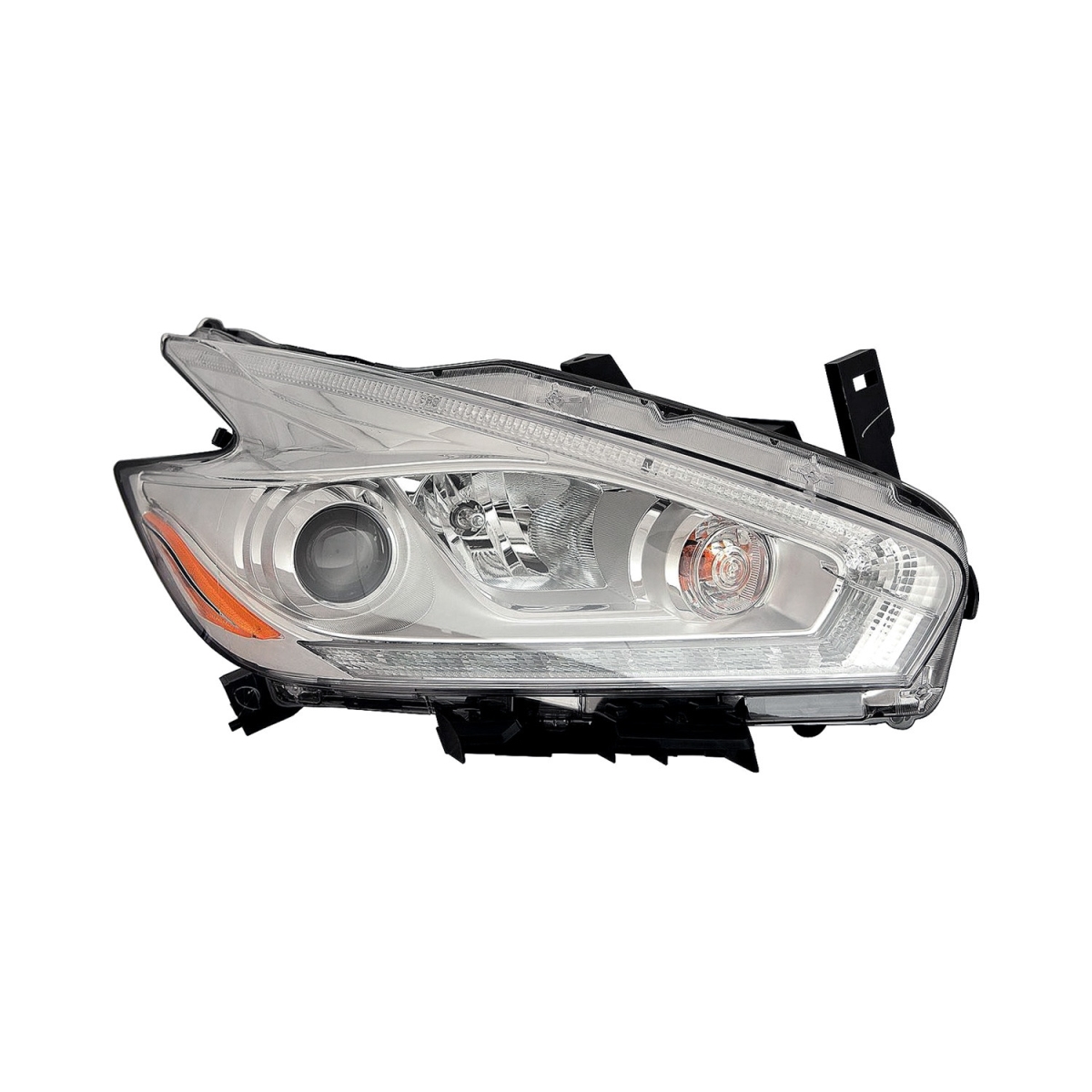 MZN315-1198R-AC1 CAPA Right Hand Headlight Assembly for 2017-2018 Nissan Murano - Chrome Housing - Clear Lens