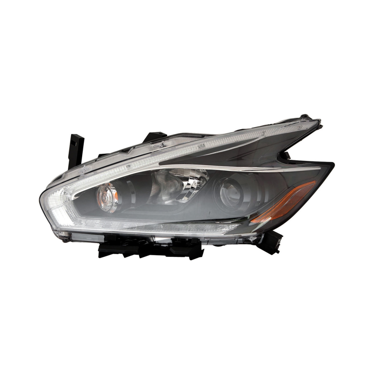 MZN315-1198L-AC2 CAPA Left Hand Headlight Assembly for 2018 Nissan Murano - Black Housing - Clear Lens