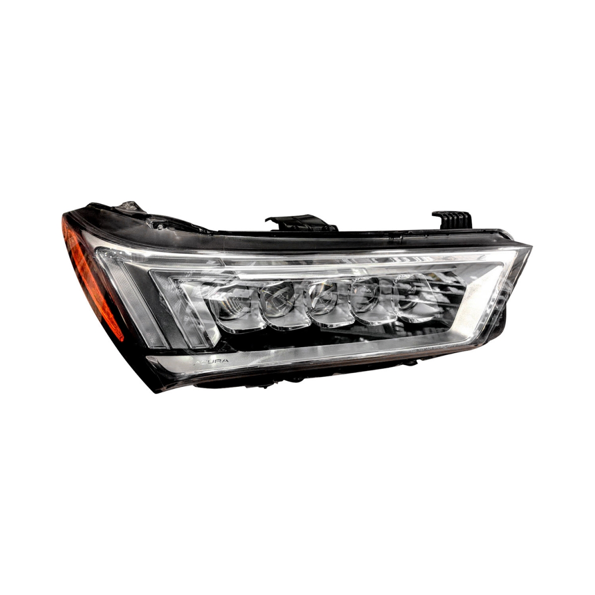 CAPA Right Hand Headlight Assembly for 2017-2020 Acura MDX & Sport Hybrid Advance-Base-Elite-Navi - Black & Chrome Housing - Clear Lens
