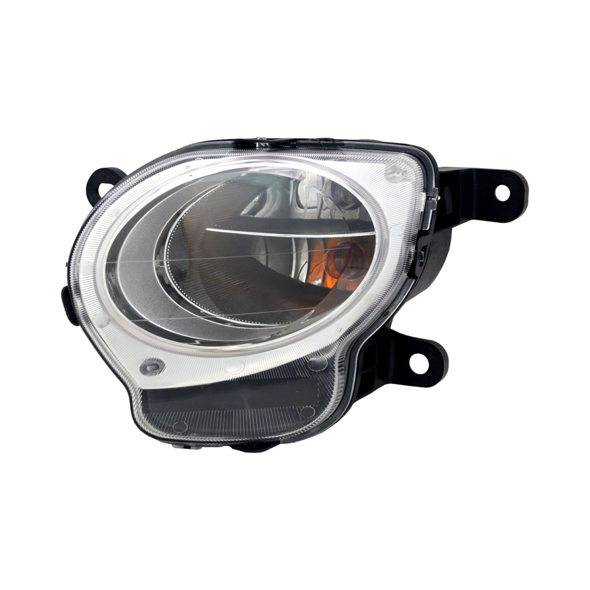 MZN361-1601L-AC CAPA Left Hand Parking & Side Lamp Assembly for 2012-2014 Fiat 500 Hatchback & 500C Convertible - Chrome Housing