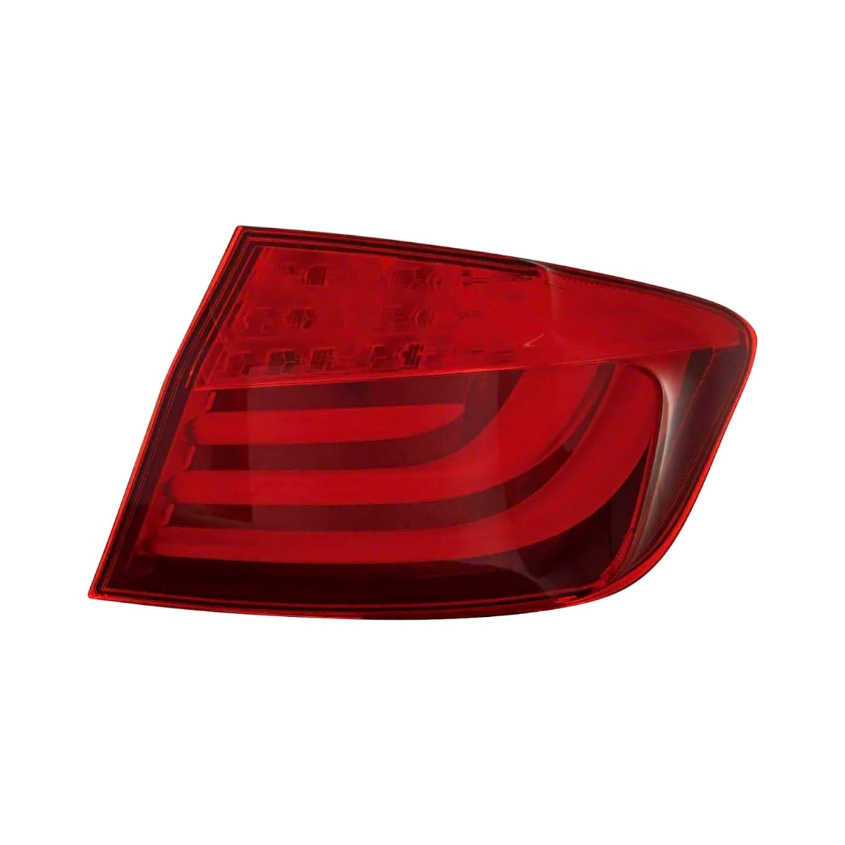 MZN444-1957R-AC CAPA Right Hand Outer On-Body Taillamp Assembly for 2011-2013 BMW 5 Series Sedan - Chrome Housing - Red Lens