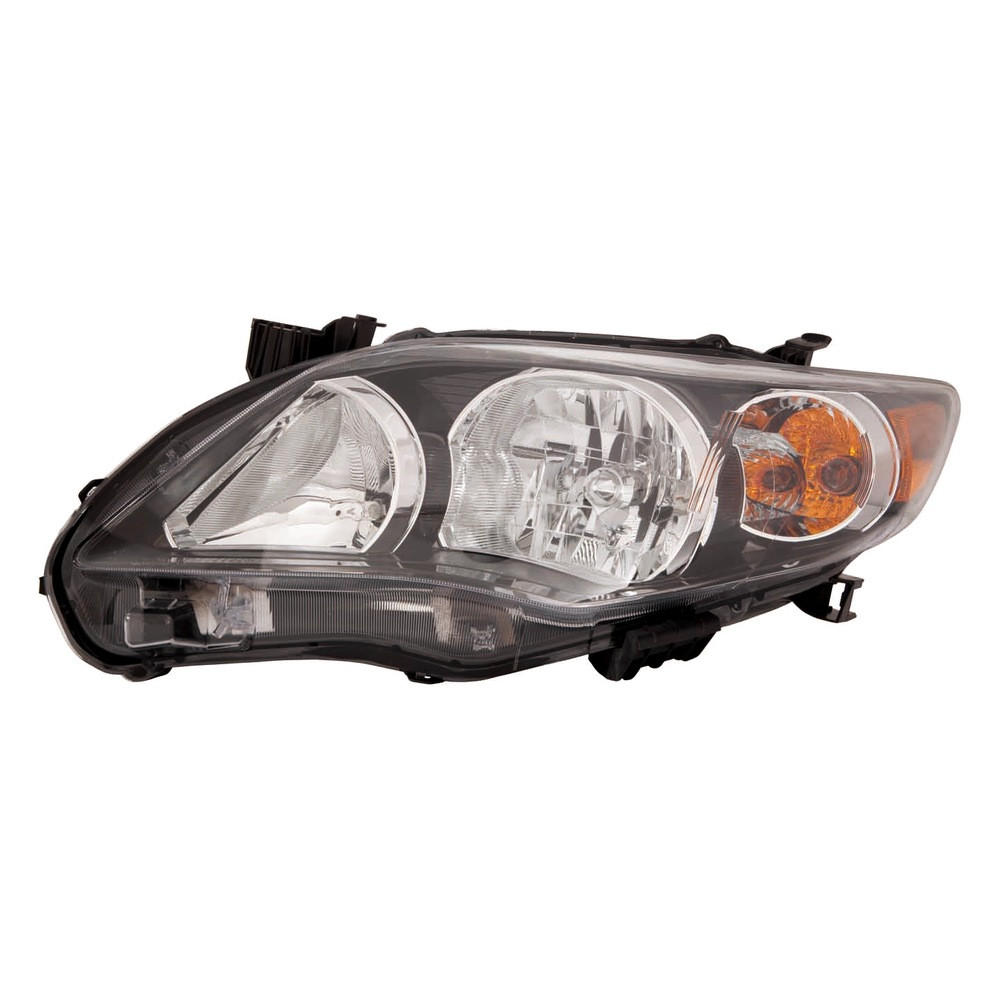 MZN312-11C5L-AC2 CAPA Left Hand Headlight Assembly for 2011-2013 Toyota Corolla S-XRS Models - Black Housing - Clear Lens