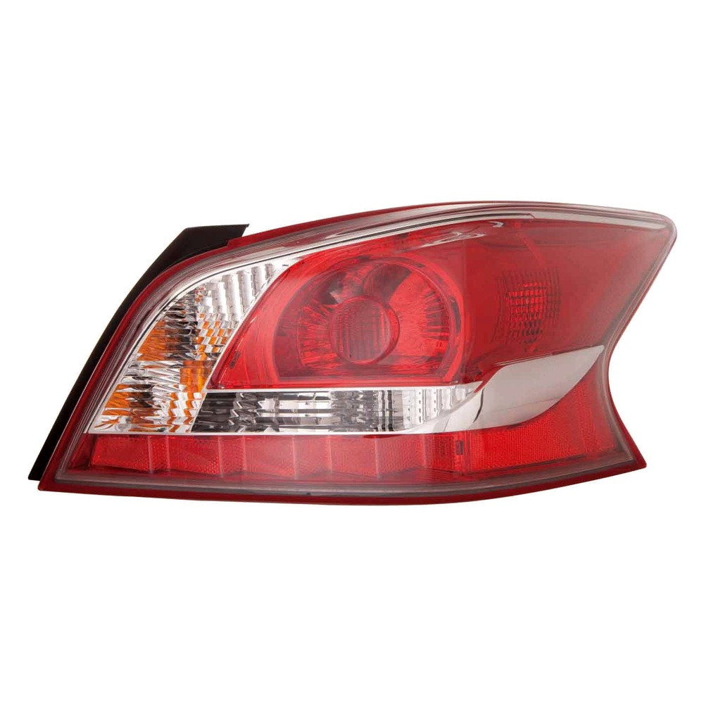 MZN315-1977R-AC CAPA Right Hand Taillamp Assembly for 2013-2014 Nissan Altima Sedan - Chrome Housing - Red & Clear Lens