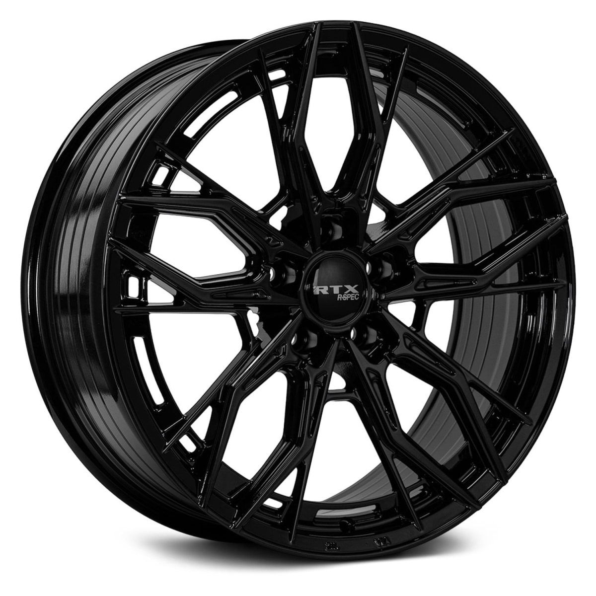 RTW083477 18 x 8 in. 5 Lug x 114.3 mm Bolt Pattern, 40 mm Offset & 73.1 mm Center Bore Spur Gloss Black Aluminum Wheel
