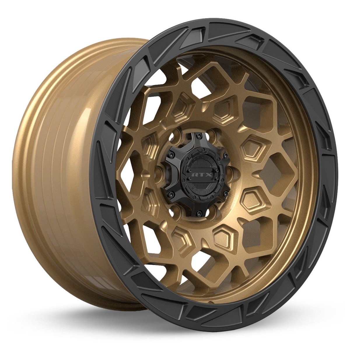 RTW083471 20 x 9 in. 6 Lug x 139.7 mm Bolt Pattern, 15 mm Offset & 106.1 mm Center Bore Spade Satin Bronze Black Lip Aluminum Wheel