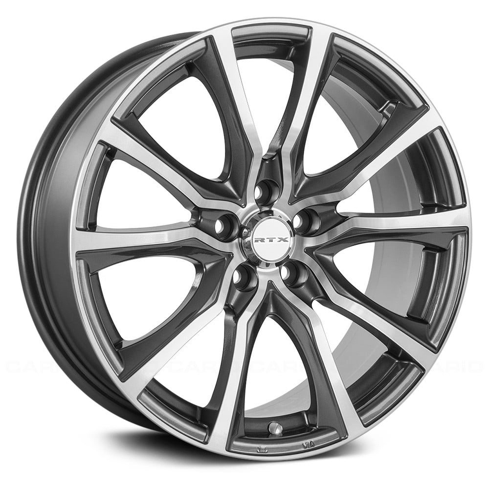 RTW081628 17 x 7.5 in. 5 Lug x 114.3 mm Bolt Pattern, 40 mm Offset & 73.1 mm Center Bore Contour Gunmetal Machined Aluminum Wheel