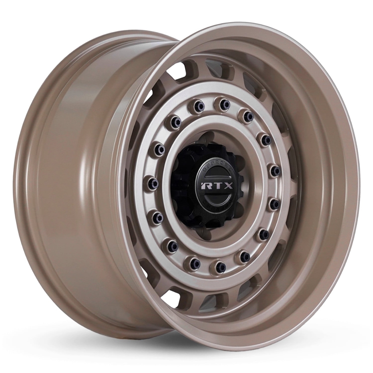 RTW083449 18 x 9 in. 6 Lug x 139.7 mm Bolt Pattern, 0 mm Offset & 106.1 mm Center Bore Crusader Desert Sand Aluminum Wheel