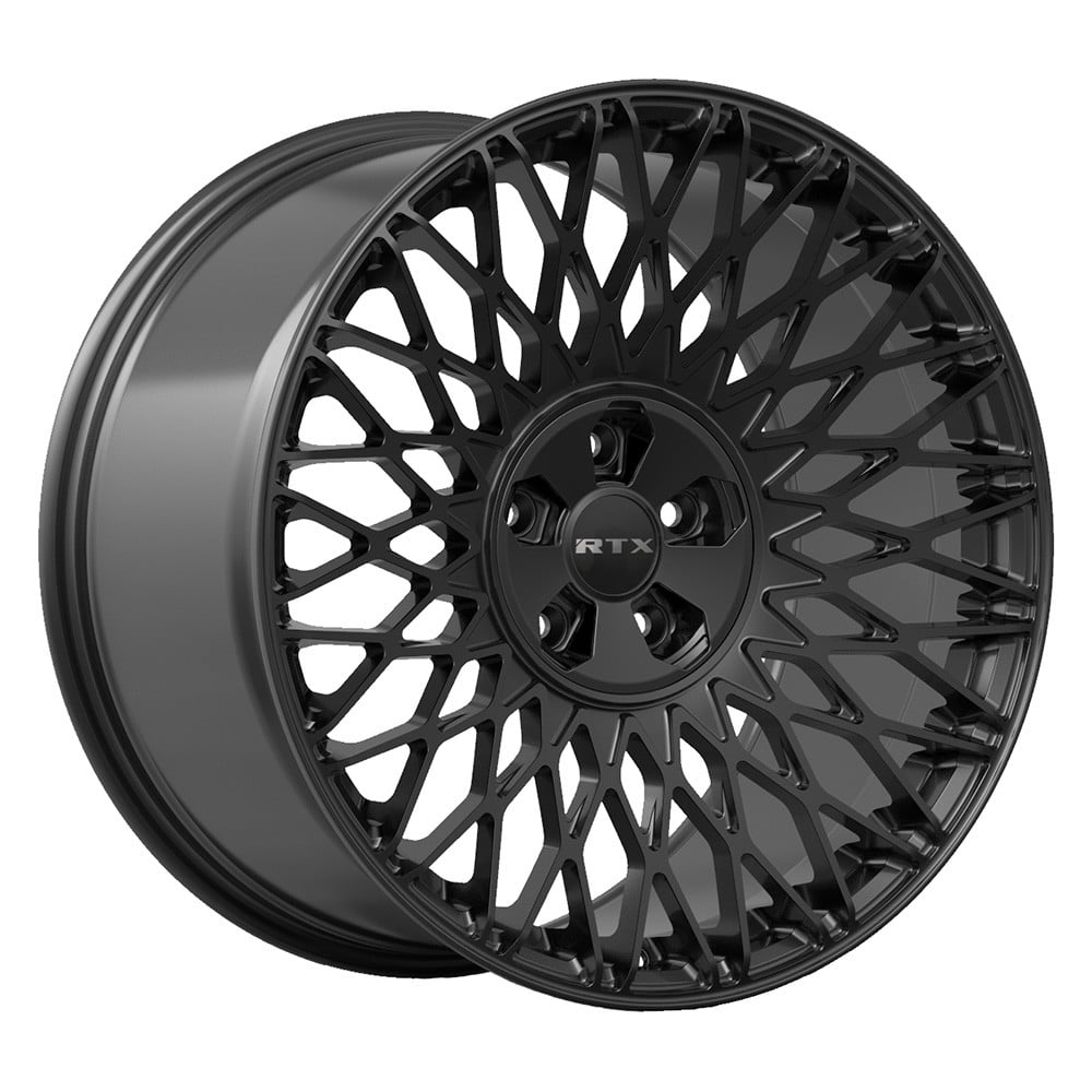 RTW083412 19 x 8.5 in. 5 Lug x 112-114.3 mm Bolt Pattern, 40 mm Offset & 73.1 mm Center Bore Mesh Gloss Black Aluminum Wheel