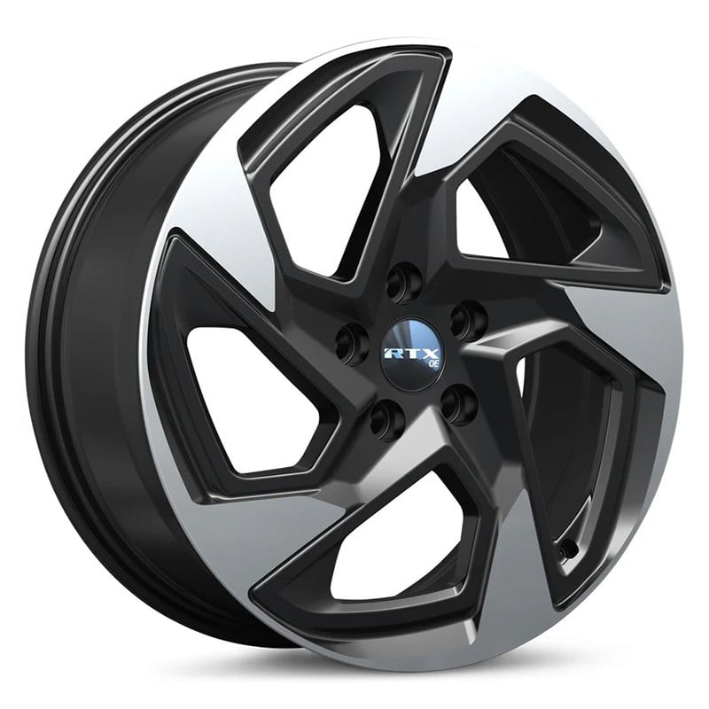 RTW083349 18 x 7 in. 5 Lug x 114.3 mm Bolt Pattern, 55 mm Offset & 56.1 mm Center Bore SU01 Gloss Black Machined Aluminum Wheel