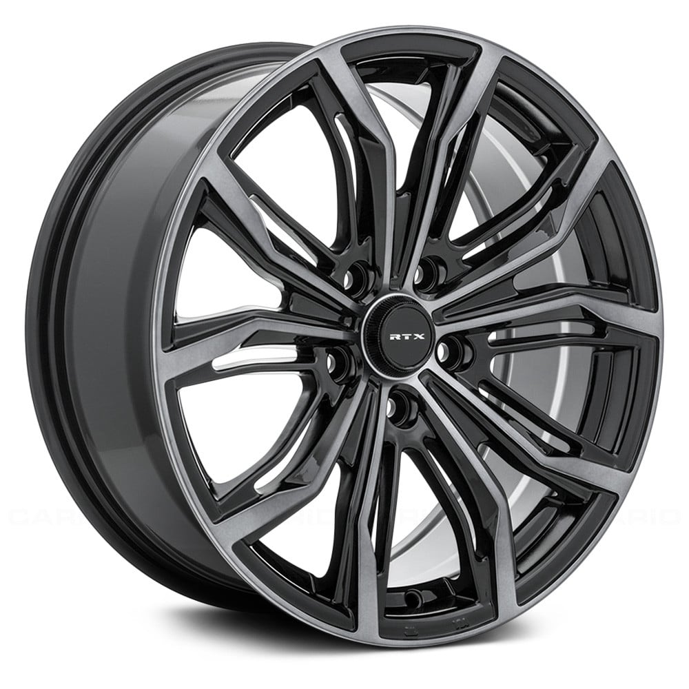RTW082433 16 x 7 in. 5 Lug x 114.3 mm Bolt Pattern, 40 mm Offset & 73.1 mm Center Bore Black Widow Black Machined Gray Aluminum Wheel