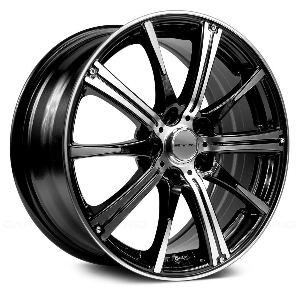 RTW081042 14 x 5.5 in. 4 Lug x 100 mm Bolt Pattern, 38 mm Offset & 73.1 mm Center Bore Spark Black Machined Aluminum Wheel