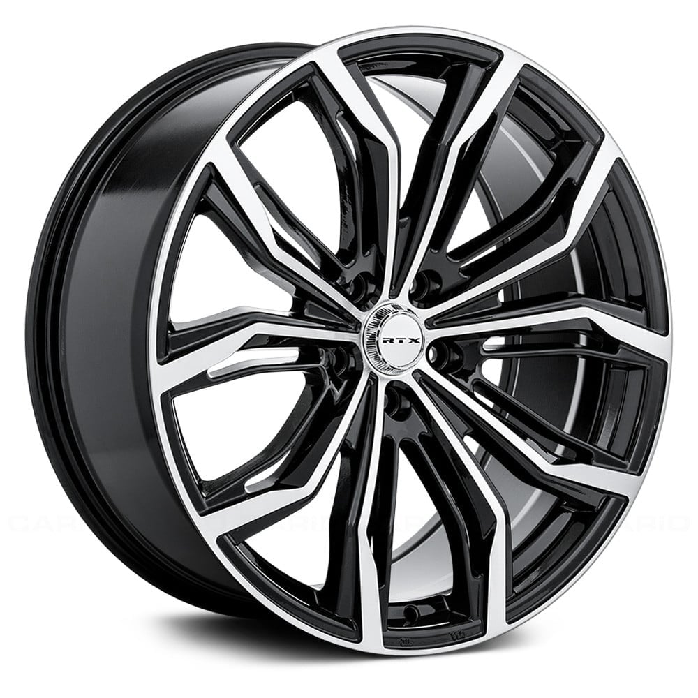 RTW082417 16 x 7 in. 5 Lug x 112 mm Bolt Pattern, 40 mm Offset & 57.1 mm Center Bore Black Widow Black Machined Aluminum Wheel