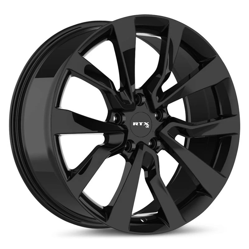 RTW178607 18 x 8 in. 5 Lug x 114.3 mm Bolt Pattern, 35 mm Offset & 64.1 mm Center Bore TS04 Gloss Black Aluminum Wheel