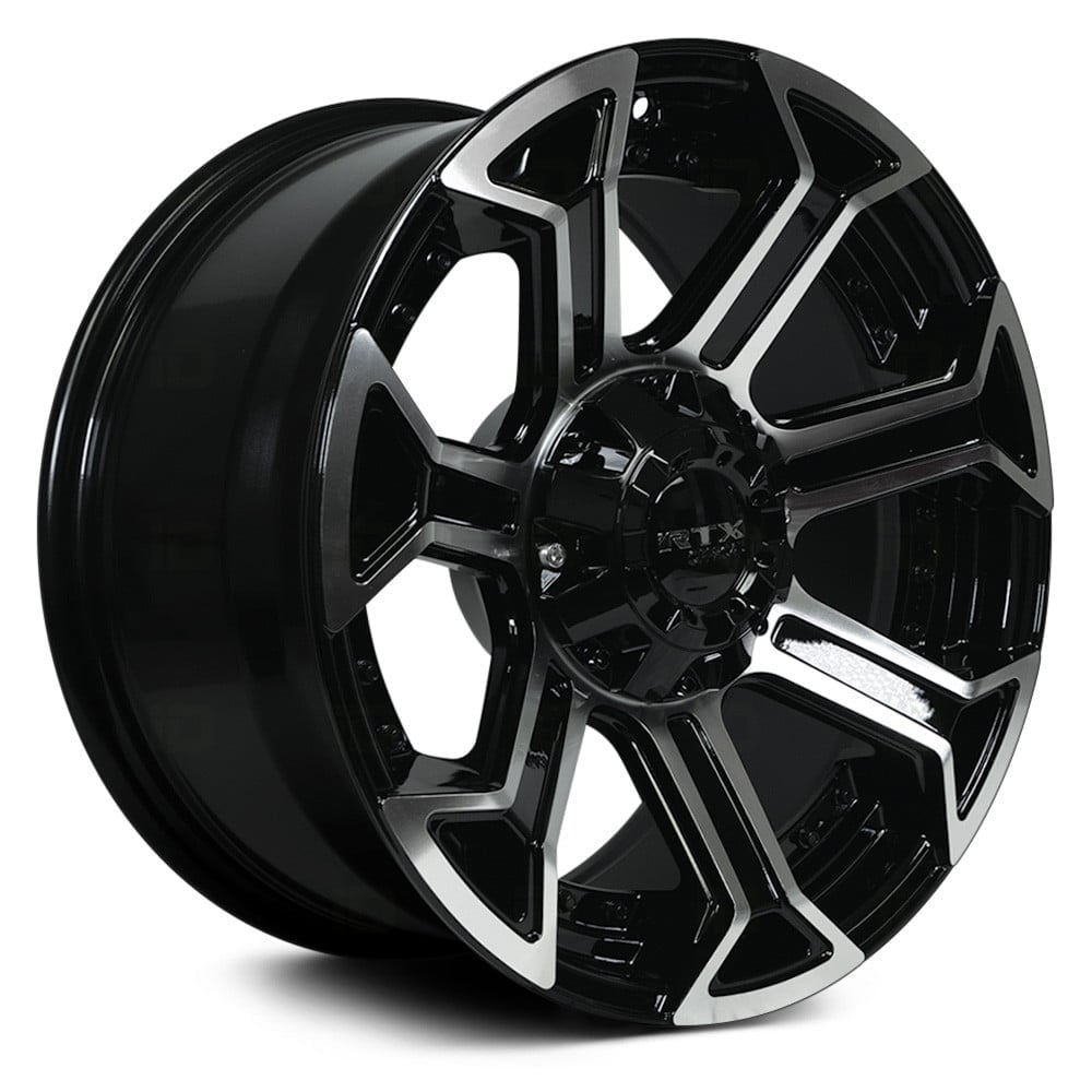 RTW082948 18 x 9 in. 8 Lug x 170 mm Bolt Pattern, 18 mm Offset & 125 mm Center Bore Peak Gloss Black Machined Wheel