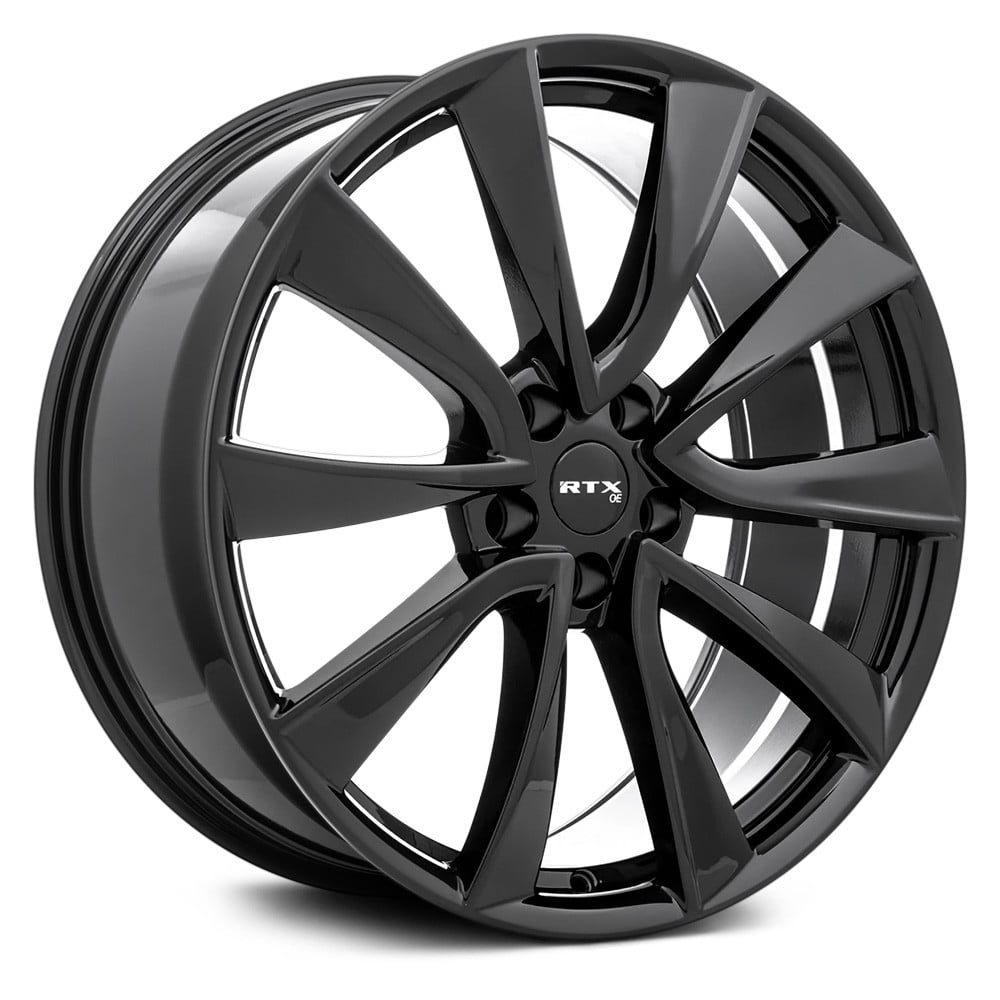 RTW083210 18 x 8.5 in. 5 Lug x 114.3 mm Bolt Pattern, 35 mm Offset & 64.1 mm Center Bore TS01 Gloss Black Aluminum Wheel